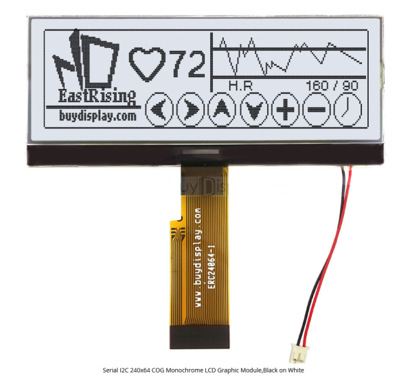 Serial 240x64 COG Monochrome LCD Graphic Module,Black on White